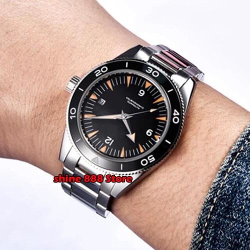 Corgeut 41mm Mechanical Watch Luxury Calendar Clock Sapphire Glass Luminous Miyota Automatic Movement Wristwatch Men