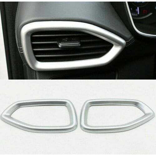 For Hyundai Santa Fe 2019 -2020 Matte Dashboard Side Air Vent AC Frame Cover Trim 2pcs Car modification Auto parts