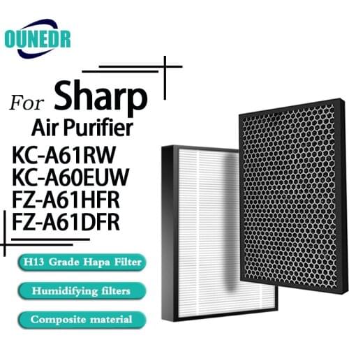 For Sharp FZ-A61HFR FZ-A61DFR Replacement Air Purifier HEPA and Carbon Deodorizing Filter for KC-A61RW KC-A60EUW