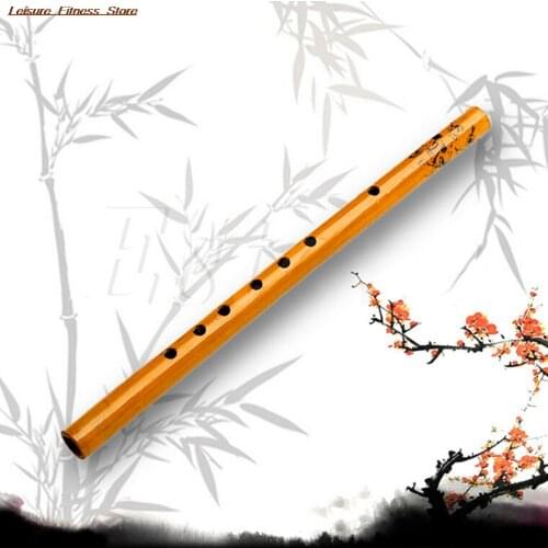 1Pc Chinese Traditional 6 Holes Bamboo Flute Vertical Flute Clarinet Student Musical Instrument Wooden Color