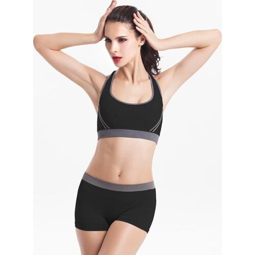 Breathable Shockproof Bra Set Women Fitness Push Up Sport Bra Set Seamless Lingerie Underwear