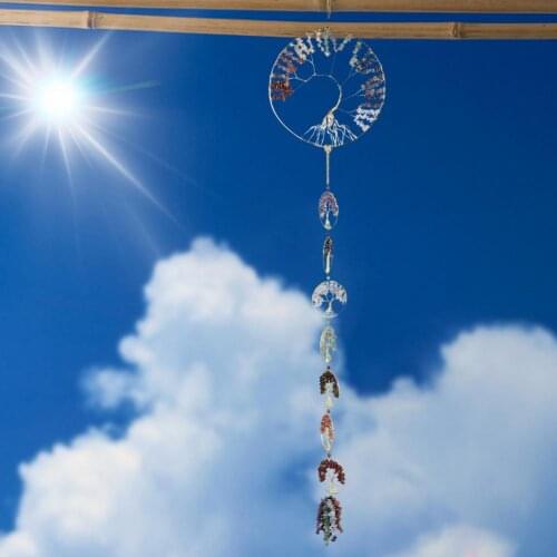 Colorful Crystal Wind Chime Pendant Garden Yard Lucky Ornaments Bedroom Living Room Doors And Windows Deco Pendants