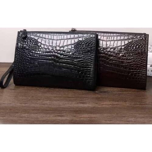Men bag Business envelope bag Crocodile pattern cowhide bag sacos de ombro Genuine Leather Mens bag high quality Clutch bag