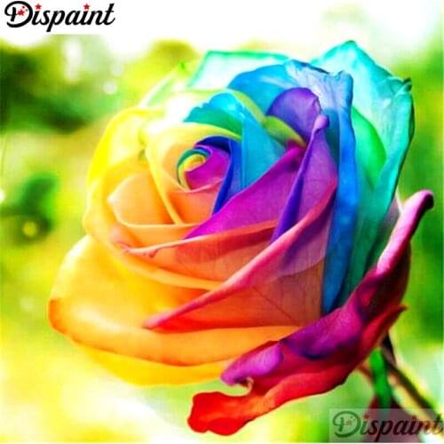 Dispaint Full Square/Round Drill 5D DIY Diamond Painting "Colored flower" Embroidery Cross Stitch 3D Home Decor A11835