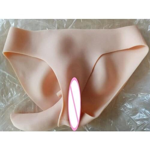 Underwear Silicone Fake Vagina Panties Men Penetratable Vagina Boxer Briefs for Crossdresser Transgender Shemale Gaff Soft Tits