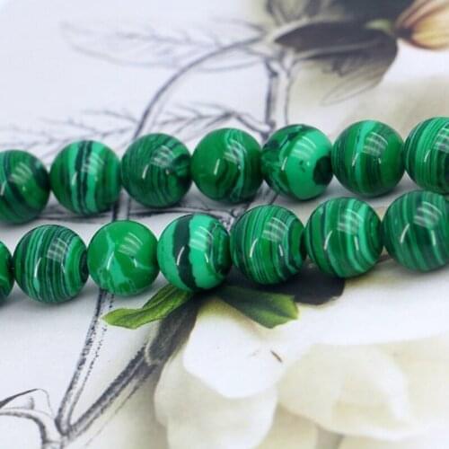 New!12mm Green malachite round loose beads 15inches DIY stone beads suitable for women jewelry handmade design wholesale retail