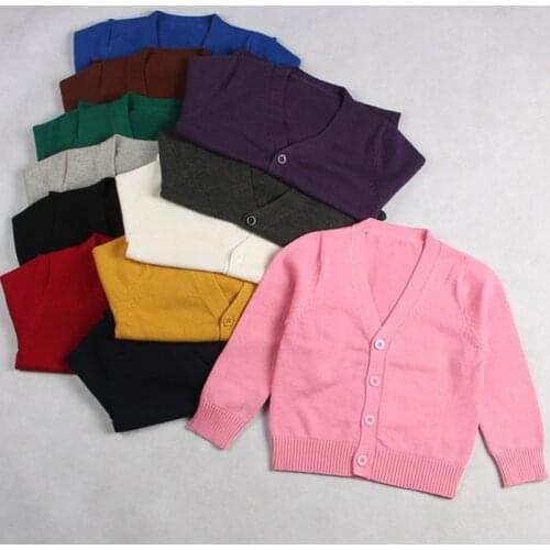 Autumn Baby Girls Boys Sweater Toddler Baby V-Neck Knitwear Long-Sleeve Cotton Cardigans Children Clothes Kids Sweater Coat