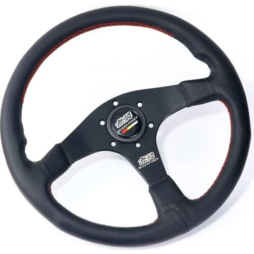 Mugen Genuine Leather Racing Tuning Drift Sport 14inch/350mm Steering Wheel