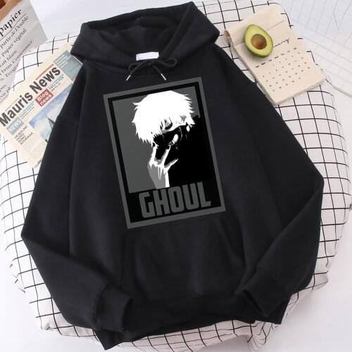 Tokyo Ghoul Ken Kaneki japan anime Printed Fleece Hoodies Winter Hip Hop Pullover Casual Sweatshirts Warm Streetwear