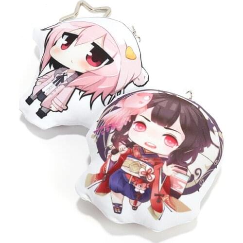 Vograce new products custom 2 way polyester fabric pillow Keychain with design