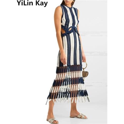 Синие летние платья YiLin kay China At AliExpress