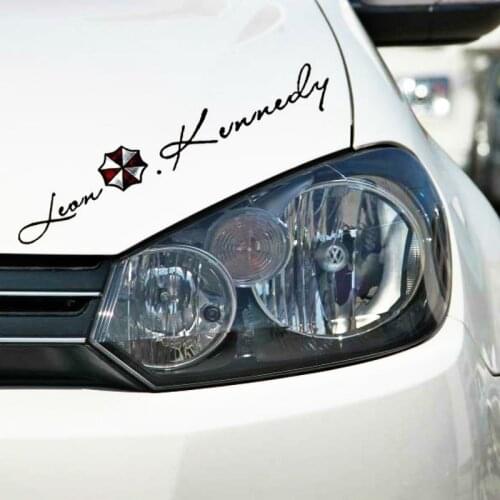 Funny Accessories Umbrella Corporation Leon Kennedy Signature Reflective Car Sticker Decal for Audi A3 Ford Focus 40cm*7cm