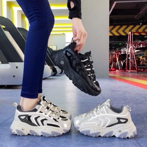 Women Heightening Platform Shoes Running Shoes , Sport Shoes , Fitness Shoes , Casual Sneaker with Reflective Strips