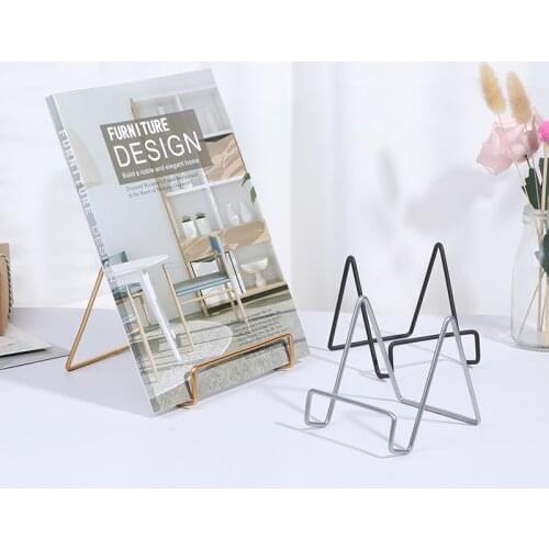 1PC S/M Iron Art Display Stand Dish Rack Plate Bowl Picture Frame Photo Book Pedestal Holder Home Decoration