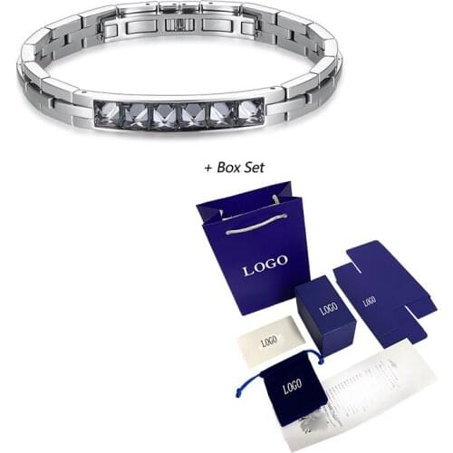 2021 new PUNK bracelet with six black diamonds for boys Valentine‘s Day