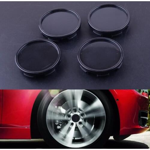 4pcs Black ABS 58mm/53mm Car Wheel Center Hub Cap Decorative Cover C5060K58 for Universal