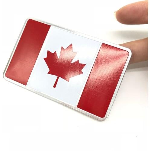 Aluminum Metal Heat-Resistant Car Body Decoration Sticker Motorcycle Racing Sports Decal For Canada National Flag Badge Emblem