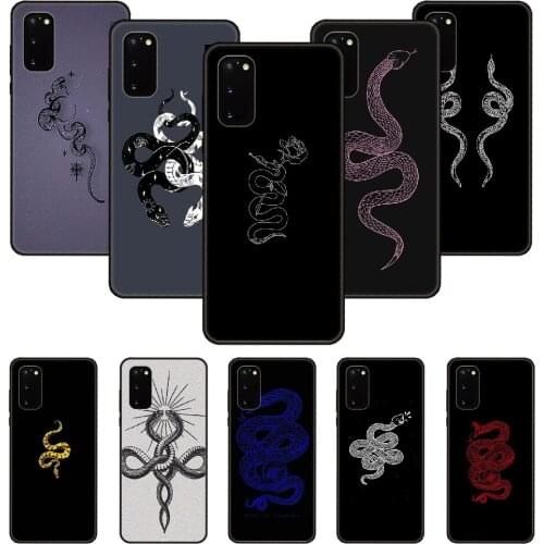 Phone Case For SamSung Galaxy S Note 10 20 7 6 9 8 Plus Edge E Ultra Lite Black Cover Shell Luxury black yellow blue Snake
