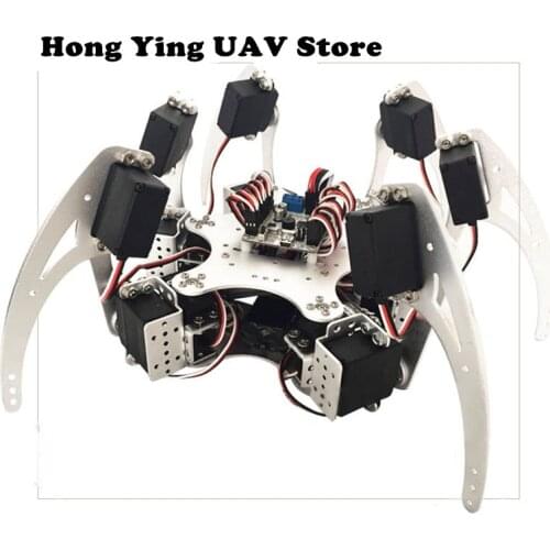 DIY 18DOF Hexapod hexapod robot frame kit 3mm aluminum alloy can be turned to dance and other crawling action RC robot toys