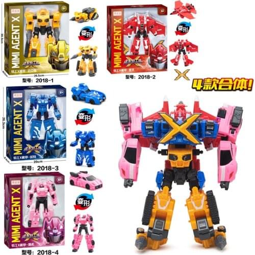 New MiniForce Transformation Action Figure Toys Agent Toys X Volt Semey Air Force Kids Toys For Boys Holiday Gifts Red