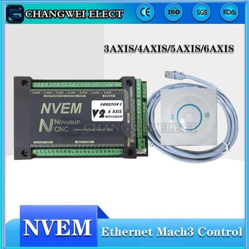 NVEM-Mach3 control card, 200KHz Ethernet port, used for 3, 4, 5, 6 axis CNC controller, nvem v2.1