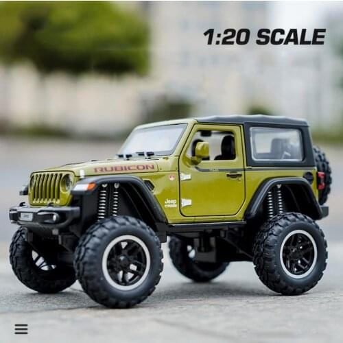 1:20 scale big wheels diecast car monsters Jeeps Wrangler Rubicon 1941 metal model with light and sound pull back toy collection