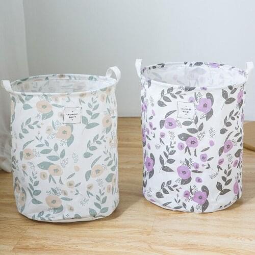 Millet wheat color printing storage bucket fabric clothes basket laundry basket cotton and linen cartoon storage folding storage