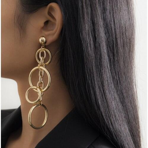 Trendy Circle Dangle Earrings for Women Temperament Round Earrings Party Jewelry Gifts