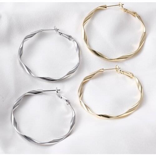 True Gold Plated Copper Wave Ear Rings Earring Hoops DIY Findings Fashion Jewelry Making Accessories For Woman