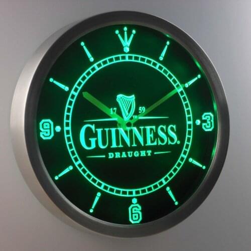 Nc0090 Guinness Vintage Logo Beer Bar Neon Light Signs LED Wall Clock