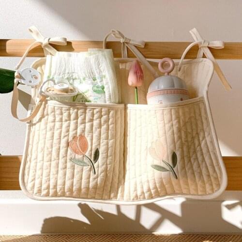 New Baby Bed Storage Bag, Cotton Storage Bag, Bedroom Childrens Room, Toy Diapers, Diapers, Baby Bottle Storage Bags