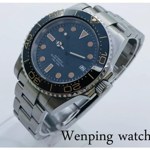 2021 New 40mm Mens Top Luxury Mechanical Sterile Watch Sapphire Glass Silver Case Ceramic Bezel Date NH35 Movement Automatic
