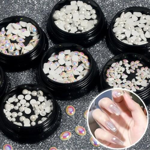 New Flat-bottom Heterosexual Mixed Pearl AB Symphony Flat-back Resin Pearl DIY Mobile Phone Case/nail Accessories Nail Accesorio