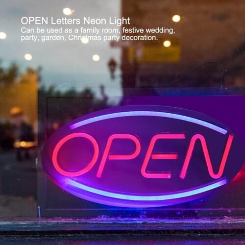 OPEN Letters Shaped Hanging LED Neon Light Shop Signs USB LED Light For Home Store Can Be Used As A Family Room Festive Wedding