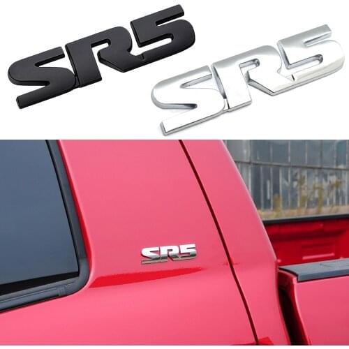 Silver Black 3D Stereo SR5 Emblem Badge Trim Decor Sticker For Toyota Tacoma Tundra Nameplate Replace Decals Car Styling