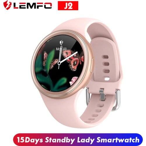 LEMFO J2 Smart Watch Women HD Full Touch Screen IP68 Waterproof DIY Watch Face Lady Smartwatch Woman 15Days Standby For Android