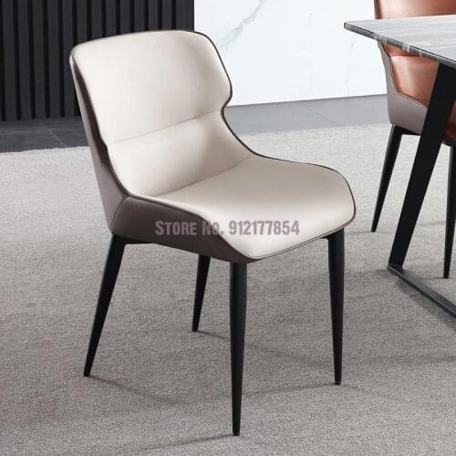 Modern Simple Light Luxury Dining Chair Nordic Italian Hotel Restaurant Back Chair Creative Leather Chair Dining Table Stool