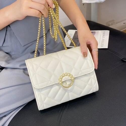 Chain Strap Shoulder Bags 2021 Womens Brand Handbag Designer Pu Leather Messenger Bag Female Small Flap Quilted Crossbody Bag