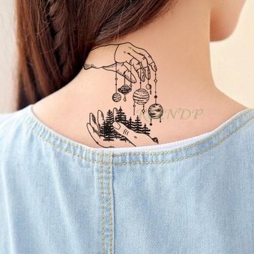 Waterproof Temporary Tattoo Sticker Cool Hand Planet Fake Tatto Flash Tatoo Body Art Tatouage Wrist Foot Arm For Girl Men Women