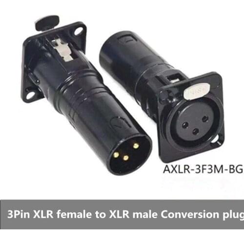 5pcs/lot Three-core gold-plated Canon male to female D-type metal socket for audio connection converter XLR Canon mounting base