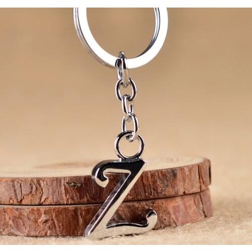 1PC Alloy Pendant Keychain Stainless Steel Letter Ring Zinc Concise Key Chain Gift Accessories