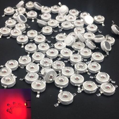 100pcs 3W LED Red 660nm High power LED bulbs Lamp 700mA 2.2-2.4V 30-40LM 42mil plant growing light Chips