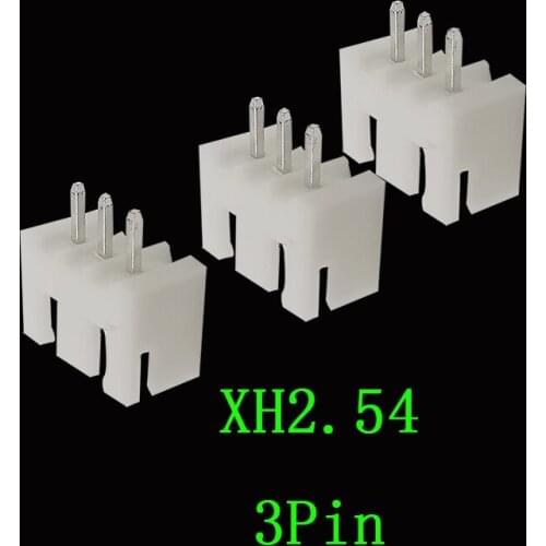 100Pcs JST Terminal Connector XH2.54 3Pin Male plug Straight needle Header Plastic Shell Terminal Wire Connectors Pitch 2.54mm