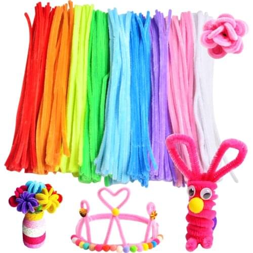 100pcs Colorful Chenille Stems Pipe Cleaners Kids Toys Christmas Birthday Party Decorations Arts DIY Craft Supplies