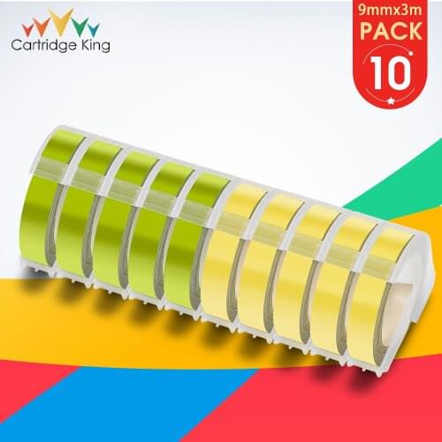 10PK 9mm Label Tape for DYMO 1610 12965 1880 1540 Motex E101 Embossing Label Maker DIY Letter Sticker Manual Labeling Machine
