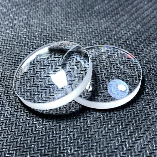 2PCS K9 Optical Glass Plano Convex Lens Diameter 27.4mm Focal Length 57.7mm Focusing Aspherical Imaging Magnifying Lentes