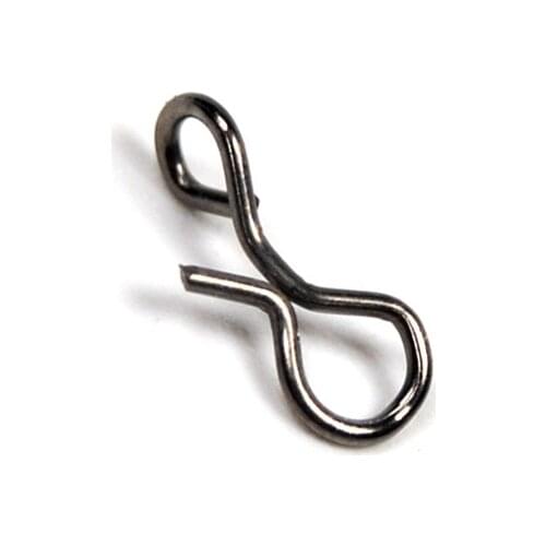 20PCS/lot Fly Fishing Snap Quick Change For Flies Hook Connect Snap Lures Stainless Steel Lock Black Fishing Clip Link Tackle