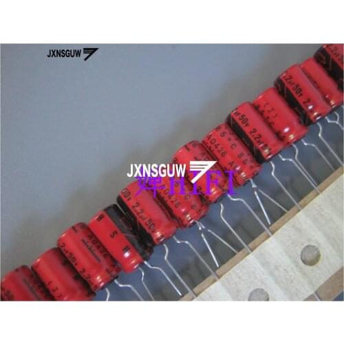 20PCS NICHICON SH 50V2.2UF 6.3X11MM 2.2UF 50V original Red robe Aluminum electrolytic capacitor 85 degrees 2.2uF/50V
