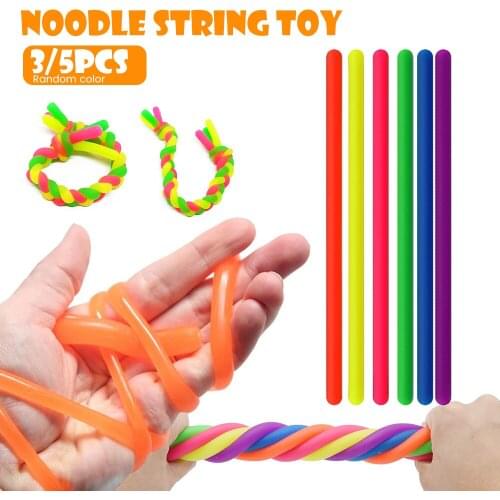 3/5pcs Children Adult Anti Stress Relief Toys Decompression Toy Noodle Stretch String Rubber TPR Rope Jokes Fidget Autism