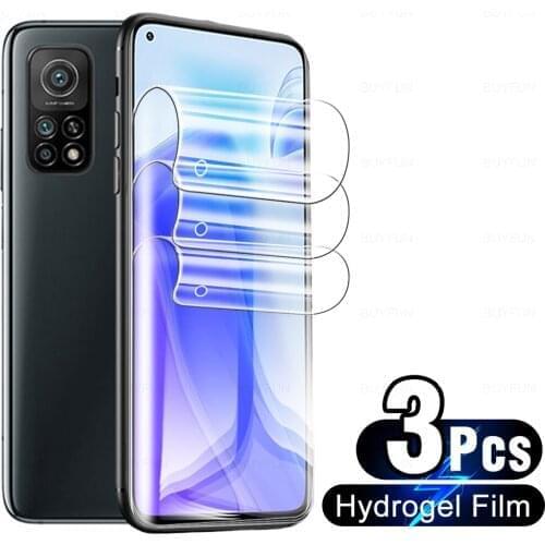 3 Pcs Full Screen Protector On The For Xiaomi Mi 10T Pro 5G 10 T Lite Mi10 Mi10t Back Hydrogel Film No Protective Tempered Glass